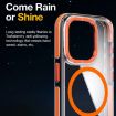 iPhone 13 Dual-Color Clear Acrylic Hybrid TPU MagSafe Phone Case - Orange - 5