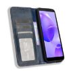 TCL 502 Blue Leather Phone Case - Retro Texture, Magnetic Buckle - 4