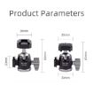 XILETU MC-22 Mini Tripod Ball Head Double Cold Shoe Design - 2