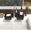 Picture of Silicone Drainage Mat Splash-Proof Silicone Pad Kitchen Bath Faucet Drainage Basket (Black)