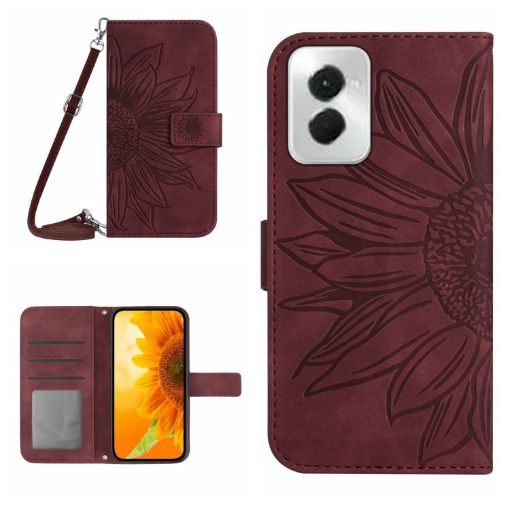 Motorola Moto G Power 5G 2024 Leather Phone Case - Wine Red - 1