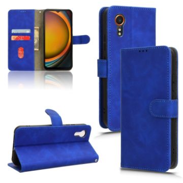 Samsung Galaxy Xcover 7 Blue Leather Phone Case - 1