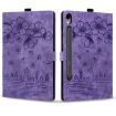 Samsung Galaxy Tab S9 FE Cartoon Sakura Cat Embossed Leather Tablet Case Purple - 2