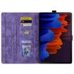 Samsung Galaxy Tab S9 FE Cartoon Sakura Cat Embossed Leather Tablet Case Purple - 3