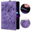 Samsung Galaxy Tab S9 FE Cartoon Sakura Cat Embossed Leather Tablet Case Purple - 4