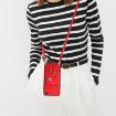 iPhone SE 2022/2020/8/7 Red Card Bag Ring Holder Case with Lanyard - 7