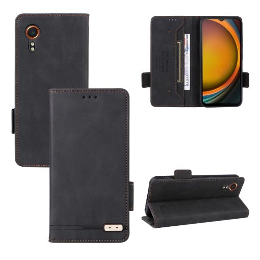 Samsung Galaxy Xcover 7 Leather Phone Case - Black - 1