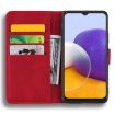 Samsung Galaxy A35 5G Mandala Embossed Dual-Fold Calf Leather Phone Case - Red - 3