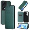 For Honor X7b Carbon Fiber Texture Flip Leather Phone Case Green - 1