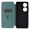 For Honor X7b Carbon Fiber Texture Flip Leather Phone Case Green - 4
