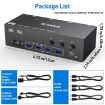 KC-KVM303DH Triple Monitors KVM Switch - USB3.0 DP+DP+HDMI - 8