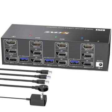 KC-KVM303DH Triple Monitors KVM Switch EU Plug - 1