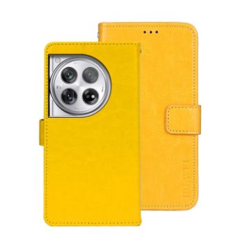 OnePlus 12 Crazy Horse Leather Phone Case (Yellow) - 1