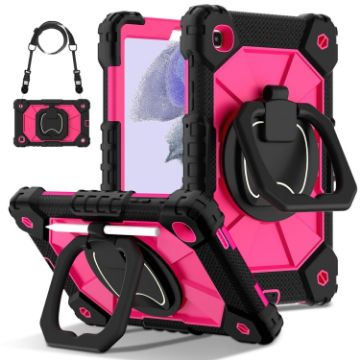 Samsung Galaxy Tab A7 Lite 2021 Hybrid PC Tablet Case Black Rose Red - 1