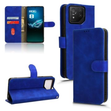 ASUS ROG Phone 8 Pro Blue Leather Flip Case - 1