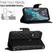 Nokia C22 Rhombic Texture Flip Leather Phone Case - Black - 4