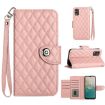 Nokia C32 Rhombic Texture Flip Leather Phone Case - Coral Pink - 1