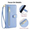 OPPO Find X5 Pro Blue Leather Phone Case - Cross-body Zipper Wallet - 3