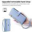 OPPO Find X5 Pro Blue Leather Phone Case - Cross-body Zipper Wallet - 6