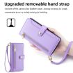 OPPO Find X5 Pro Purple Leather Phone Case - Cross-body Zipper Wallet - 6