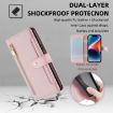 OPPO Find X5 Pro Pink Leather Phone Case - Cross-body Zipper Wallet - 4