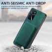 OPPO A5 Retro Leather Card Bag Magnetic Phone Case - Green - 5