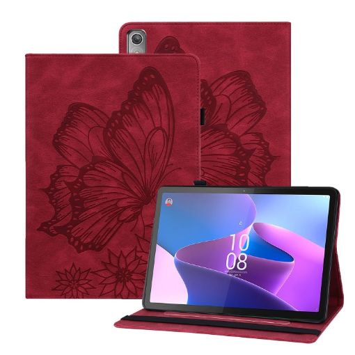 Lenovo Tab P12/Xiaoxin Pad Pro 12.7 Red Leather Tablet Case - 1