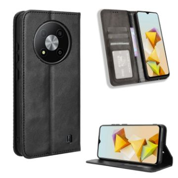 Picture of For ZTE Blade A73 5G Magnetic Buckle Retro Texture Leather Phone Case (Black)