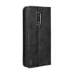 BLU View 4/View 2 Leather Phone Case - Magnetic Buckle, Retro Texture (Black) - 3