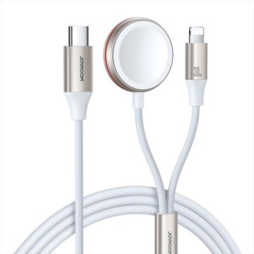 JOYROOM S-IW012 2 in 1 USB to 8 Pin + Magnetic Watch Wireless Charging Data Cable - 1