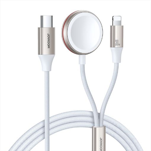 JOYROOM S-IW012 2 in 1 USB to 8 Pin + Magnetic Watch Wireless Charging Data Cable - 1