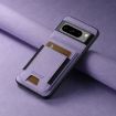 Google Pixel 6 Purple Litchi Leather Card Bag Stand Phone Case - 2