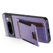 Google Pixel 6 Purple Litchi Leather Card Bag Stand Phone Case - 6