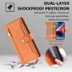 Samsung Galaxy M52 5G Sheep Texture Cross-body Zipper Wallet Leather Phone Case - Orange - 4