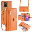 Samsung Galaxy A03s Sheep Texture Cross-body Zipper Wallet Leather Phone Case - 1