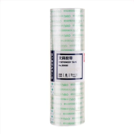 8 Rolls Deli Small High Viscosity Transparent Tape - 1.8cm x 12.8m - 1