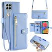 Samsung Galaxy M33 5G Blue Leather Cross-body Wallet Case - 1