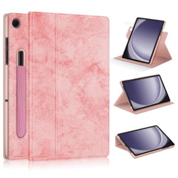 Samsung Galaxy Tab A9+ 360 Rotation Stand Smart Leather Tablet Case - Pink - 1