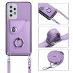 Samsung Galaxy A33 5G Purple Card Bag Ring Holder Case - 6