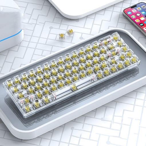 T-WOLF T40 68-Keys RGB Mechanical Keyboard (Yellow) - 1
