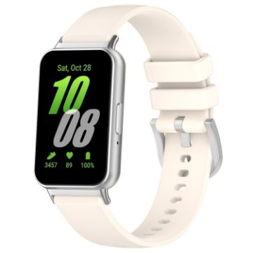 Samsung Galaxy Fit 3 SM-R390 Metal Connector Liquid Glossy Silicone Watch Band - 1