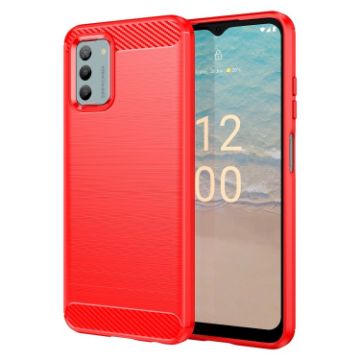 Nokia G42 Carbon Fiber Red TPU Phone Case - Brushed Texture - 1