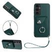 Samsung Galaxy A35 Organ Card Bag Ring Holder PU Phone Case Green - 1