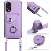 OPPO A58 4G Global Organ Card Bag Ring Holder Phone Case - Purple - 6