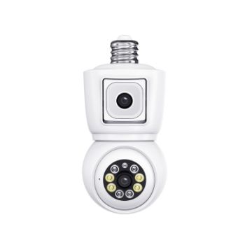 ESCAM QF202 E27 Dual Lens Camera - Waterproof WiFi IP Night Vision (White) - 1