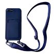 iPhone 8 Plus/7 Plus Liquid Silicone Phone Case with Card Slot & Lanyard - 1