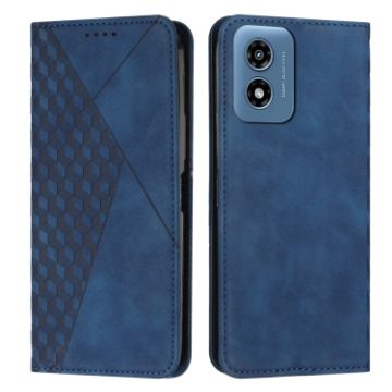 Picture of For Motorola Moto G04/G24 Diamond Splicing Skin Feel Magnetic Leather Phone Case (Blue)