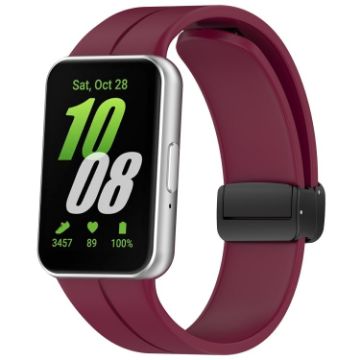 Samsung Galaxy Fit 3 SM-R390 Silicone Watch Band - Wine Red - 1