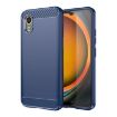 Samsung Galaxy Xcover 7 Carbon Fiber Brushed Texture TPU Phone Case Blue - 1