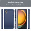 Samsung Galaxy Xcover 7 Carbon Fiber Brushed Texture TPU Phone Case Blue - 2